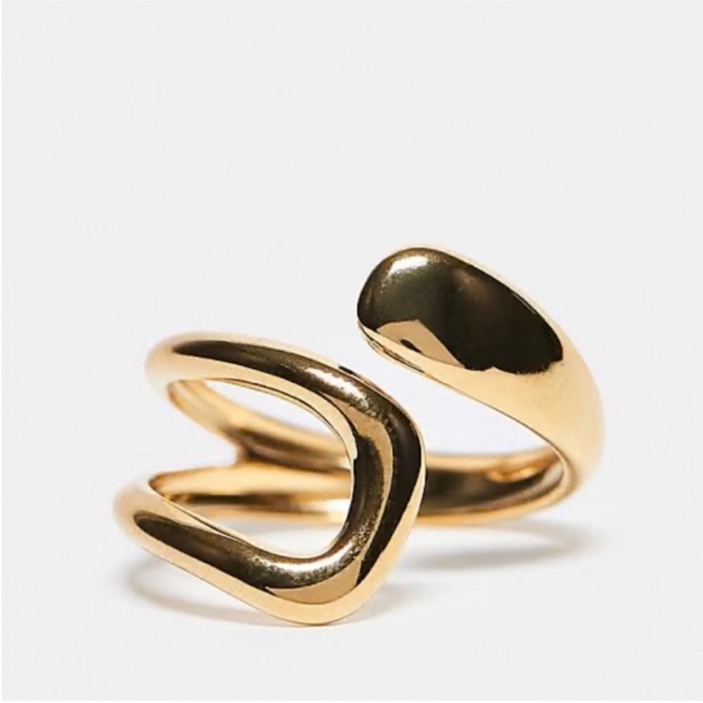 New! 18K Gold Plated Wrap Ring (1081) NWOT (One Size)